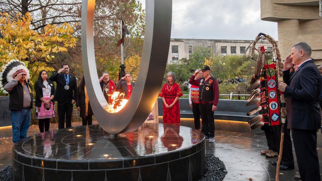 National Native American Veterans Memorial formally dedicated at a ceremony in Washington, D.C