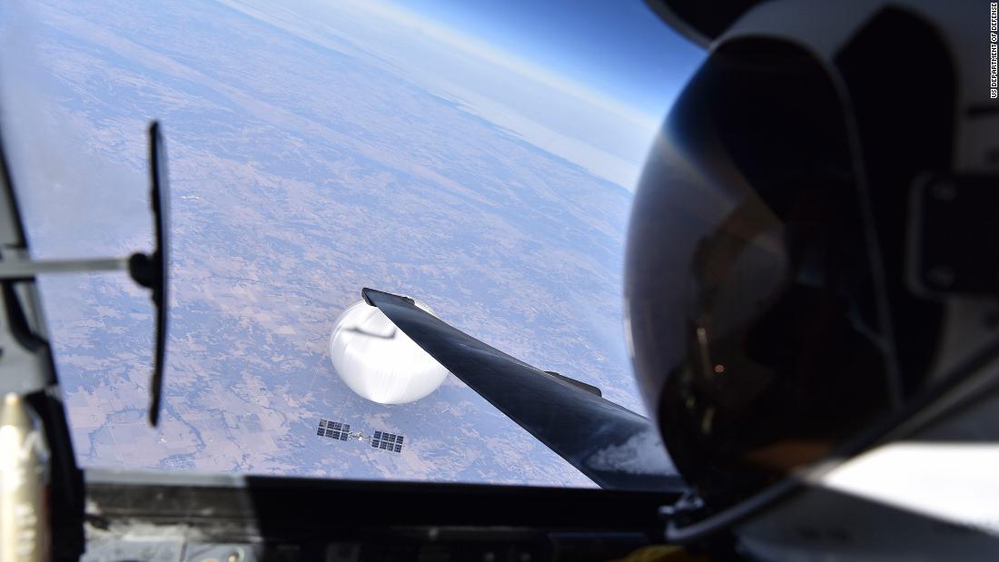 Pentagon releases selfie taken by US pilot showing the Chinese spy balloon in air