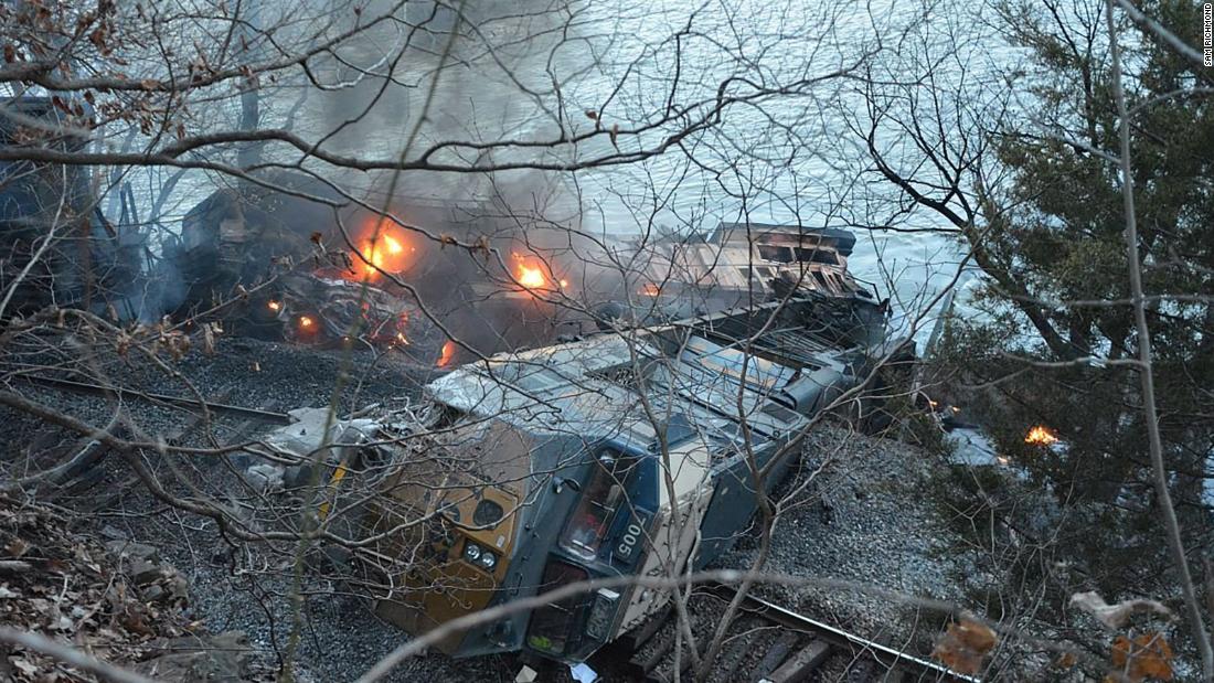 CSX freight train derails after striking rockslide in West Virginia, injuring 3 and spilling diesel into river