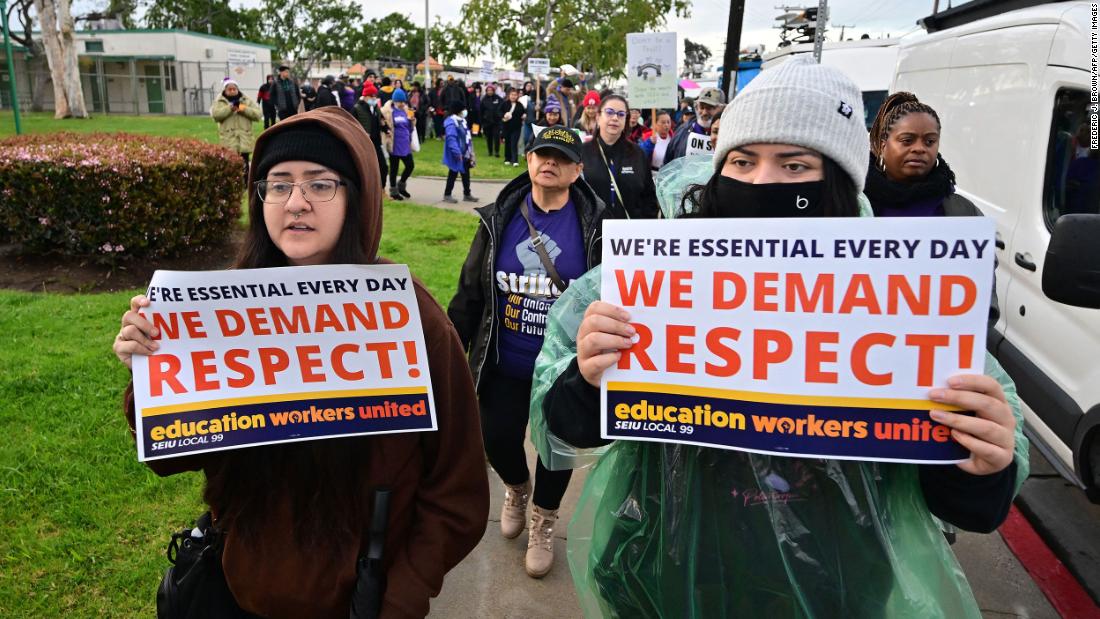 Los Angeles schools closed for a third day as workers set to end massive strike