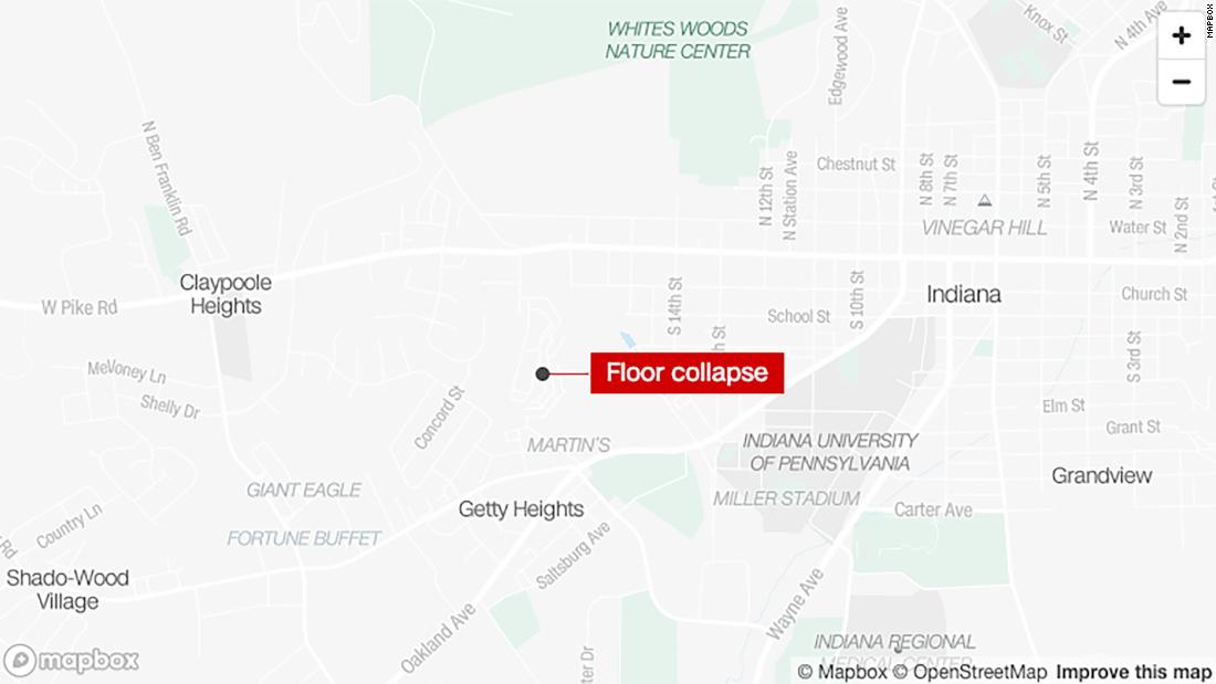 12 injured in floor collapse at off-campus apartment party near Indiana University of Pennsylvania